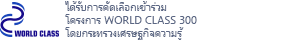 World Class 300 được lựa chọn là 1 trong top 300 dự án theo tiêu chuẩn toàn cầu bởi Bộ Kiến Thức Kinh Tế Hàn Quốc